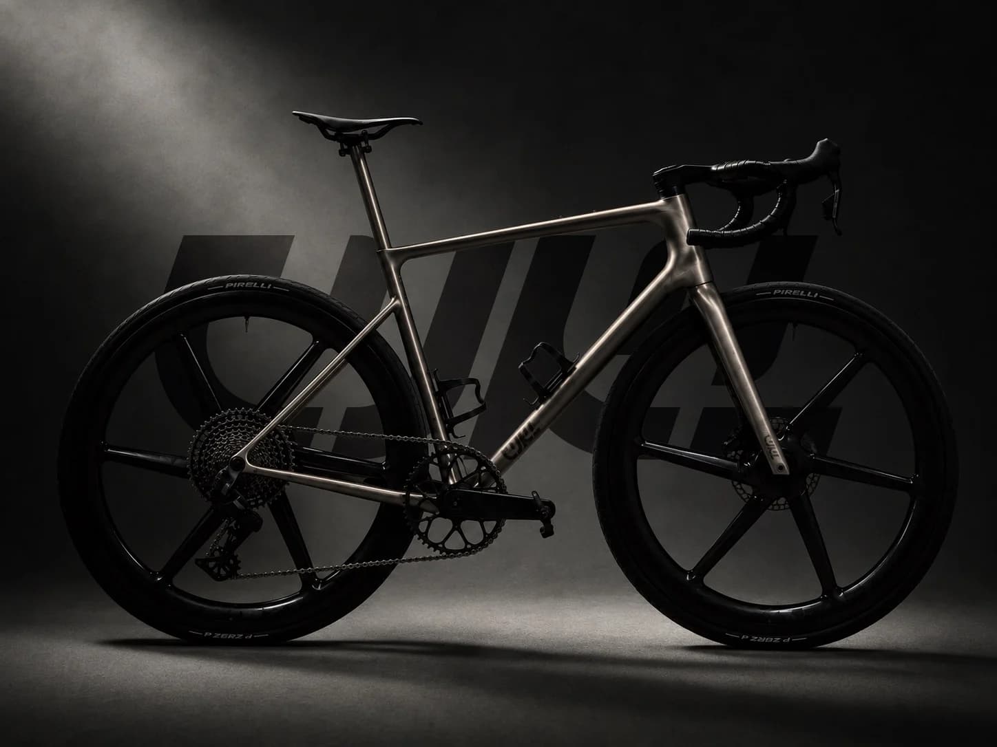 The CYKL FAAST titanium bike, in the studio.